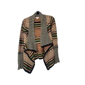 Belle Du Jour Women’s Southwestern Mixed Media Multi Color Cardigan Size XS Boho